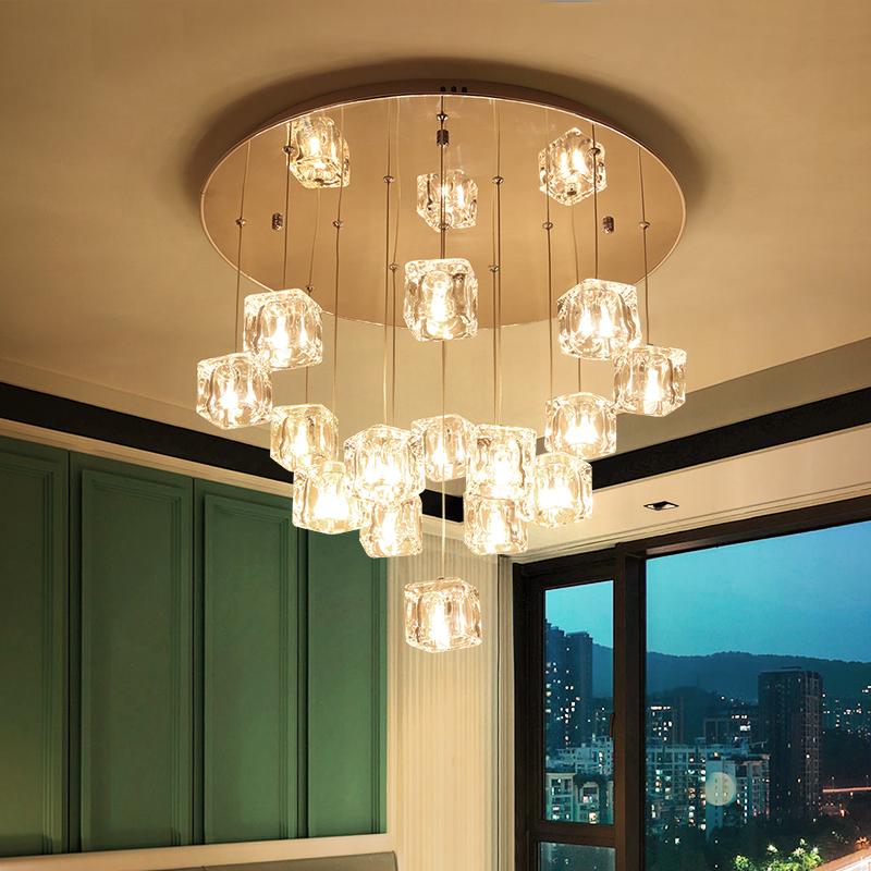 Cubed Crystal Dropdown Chandelier - Reflect Lighting