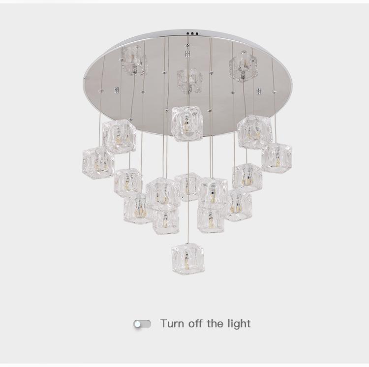 Cubed Crystal Dropdown Chandelier - Reflect Lighting