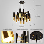 Black Metal Chandelier Light - Round/Rectangle - Reflect Lighting