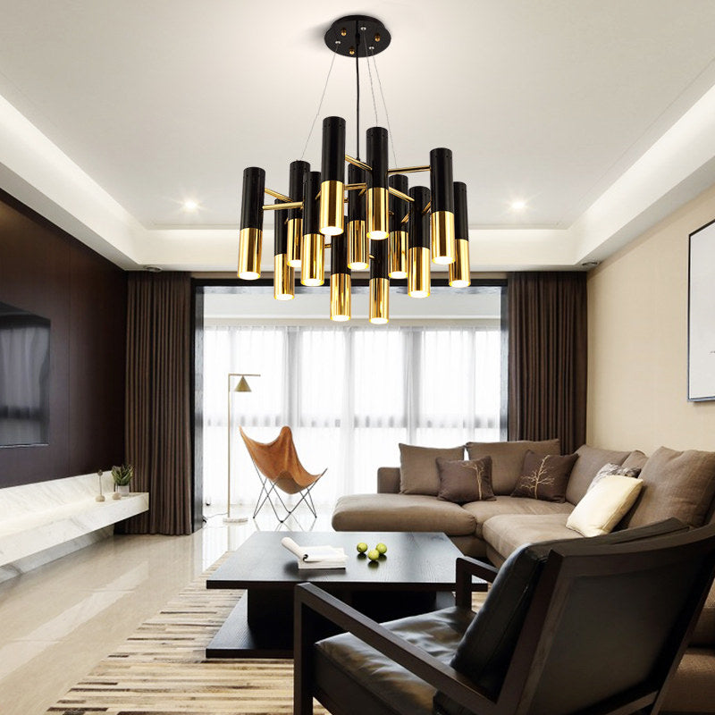 Black Metal Chandelier Light - Round/Rectangle - Reflect Lighting