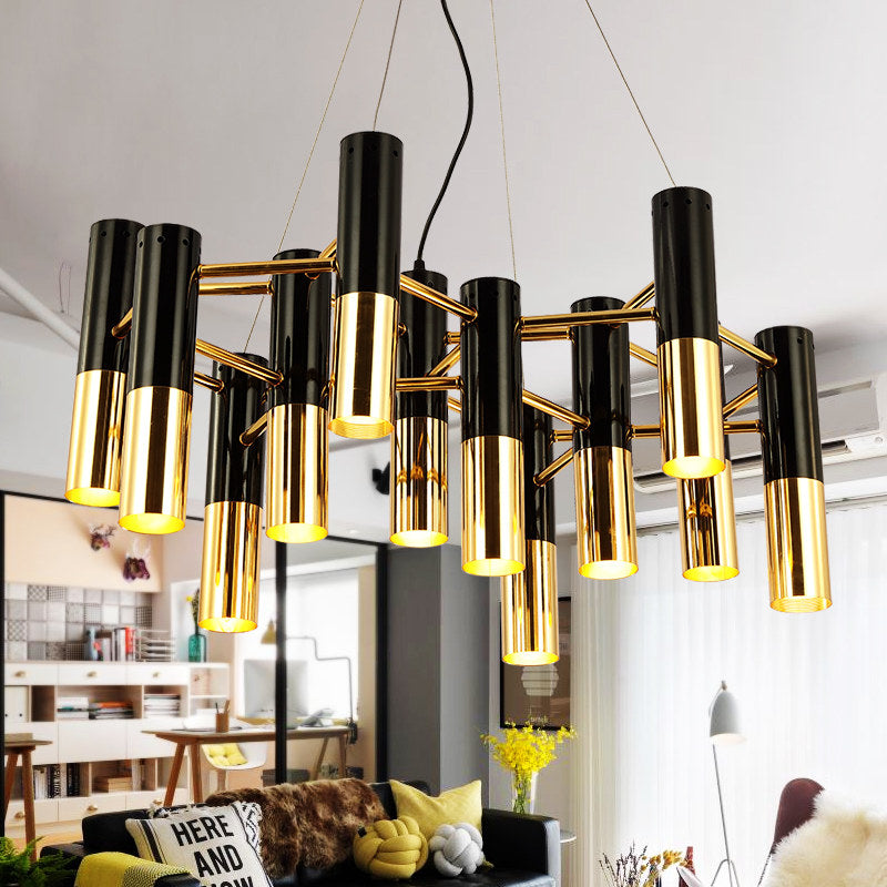 Black Metal Chandelier Light - Round/Rectangle - Reflect Lighting
