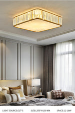 Brent Square Crystal Ceiling Light-Gold - Reflect Lighting
