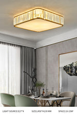 Brent Square Crystal Ceiling Light-Gold - Reflect Lighting