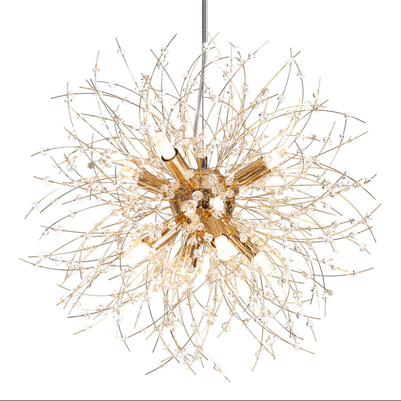 Snowflake Round/Rectangle Dandelion Branch Chandelier- Gold/Chrome/ Rose Gold - Reflect Lighting