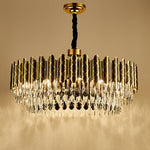 Demi Gold Crystal Chandelier-Round/Rectangle - Reflect Lighting