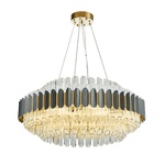 Gary & Gold Cylinder Crystal Chandelier-Round/Rectangle - Reflect Lighting