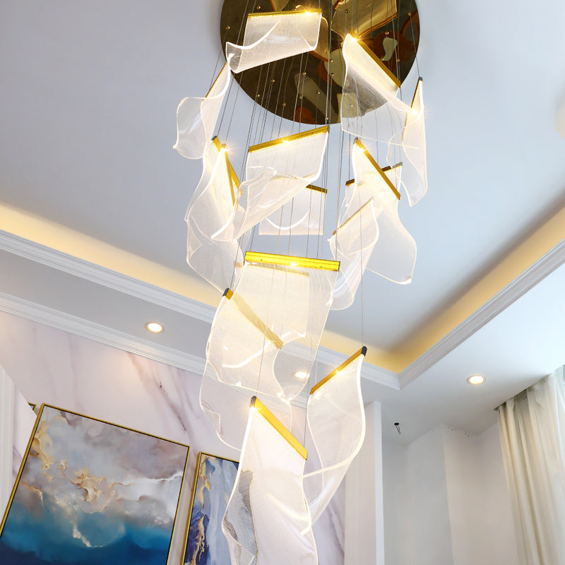 Bernadston Staircase Acrylic Chandelier- Colour & Brightness Changing - Reflect Lighting