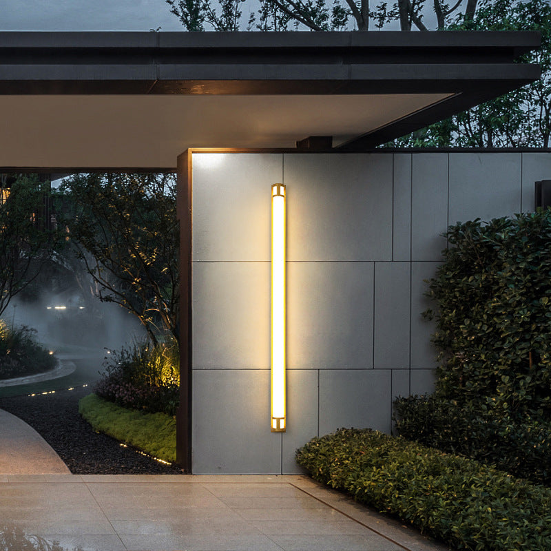 Galarza Gold & Black LED Outdoor Wall Light - Reflect Lighting
