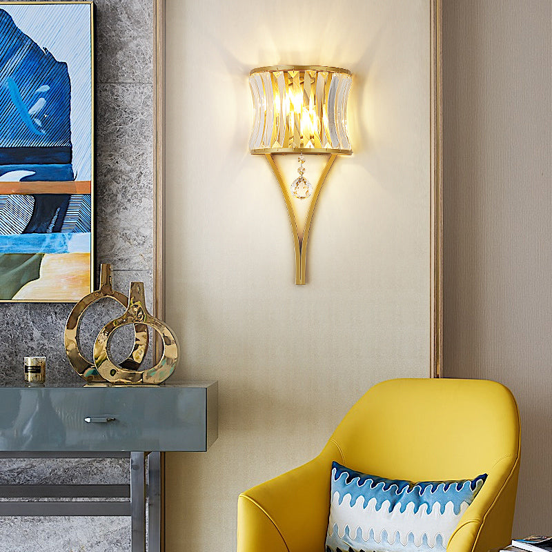 Crystal Suncatcher Feng Shui Wall Lamp Diamond- Black/Gold - Reflect Lighting