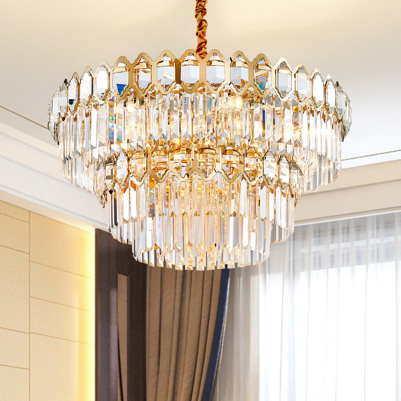 Walden Gold Crystal Chandelier-Round/Rectangle - Reflect Lighting