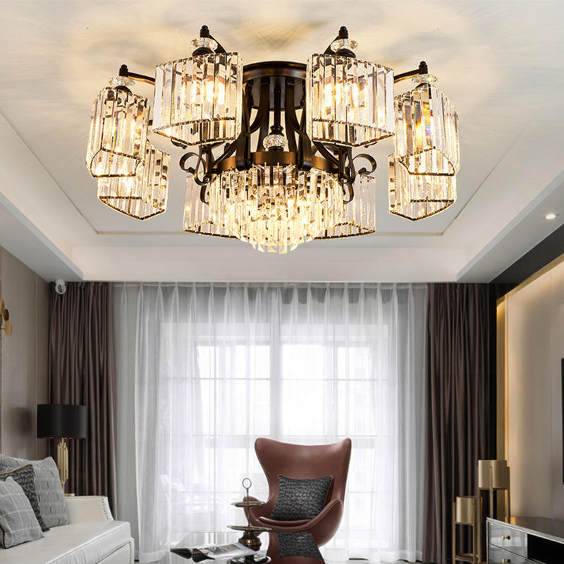 Worley Flavien Gold/Black Crystal Chandelier