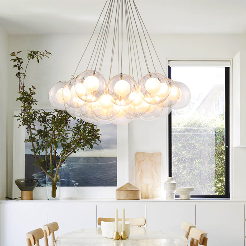 Glass Led Lights Chandelier- Multicolored/Clear - Reflect Lighting