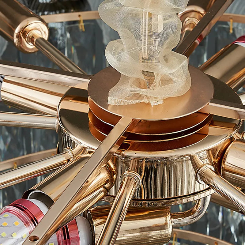 Radiara Feather Crystal Gold Chandelier