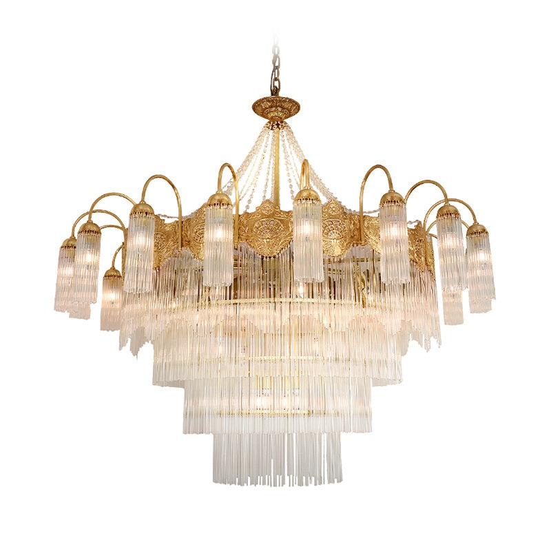 Premium Crystal Copper Chandelier-Round/Rectangle - Reflect Lighting