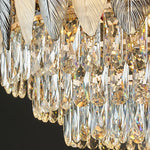 Radiara Feather Crystal Gold Chandelier