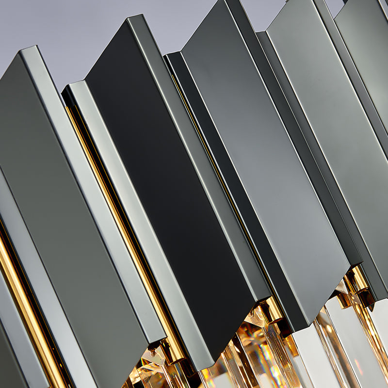 Pyrite Grey Crystal Chandelier -Round/Rectangle - Reflect Lighting