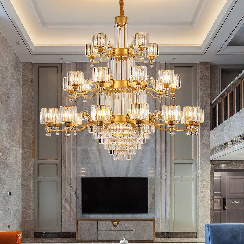 Boerner Boydston Gold/Black Crystal Chandelier - Reflect Lighting