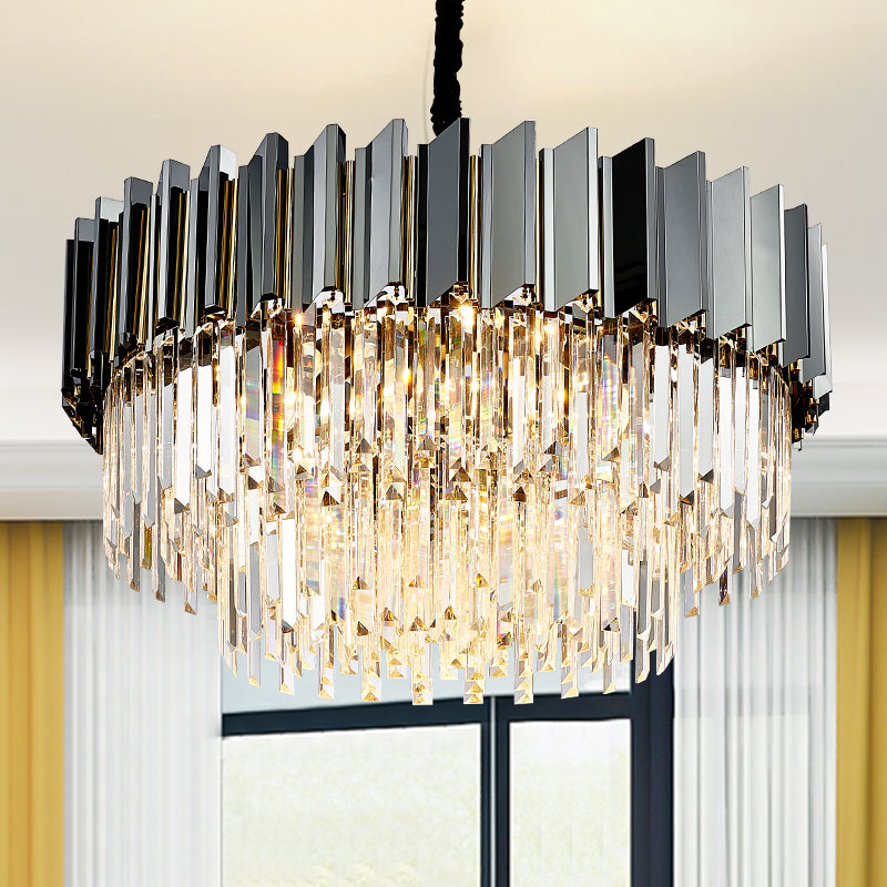 Pyrite Grey Crystal Chandelier -Round/Rectangle - Reflect Lighting