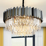 Pyrite Grey Crystal Chandelier -Round/Rectangle - Reflect Lighting