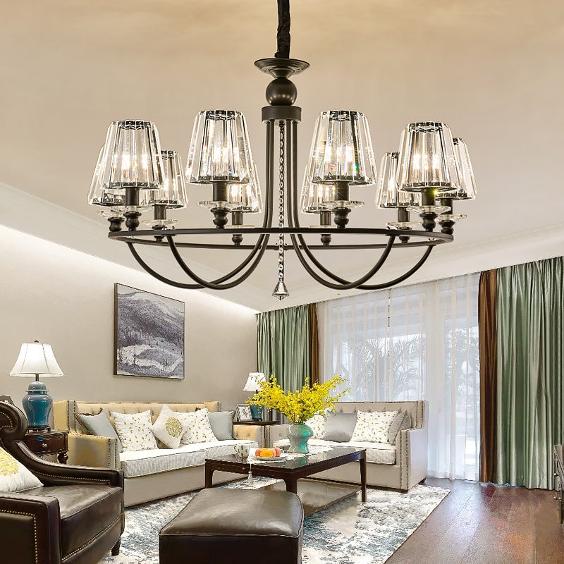 Black Zellers Crystal Shaded Chandelier - Reflect Lighting