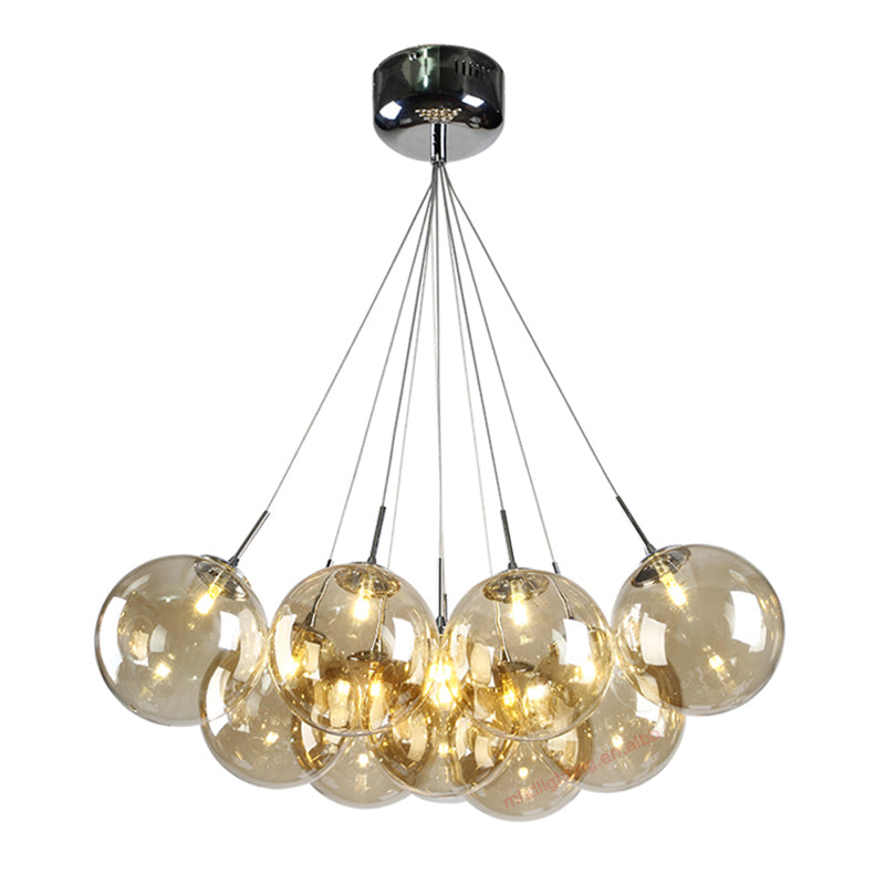 Bubble Ball Chandelier-Gold/Smokey Grey - Reflect Lighting