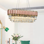 Rose Gold Crystal Chandeliers-Round/Rectangle - Reflect Lighting