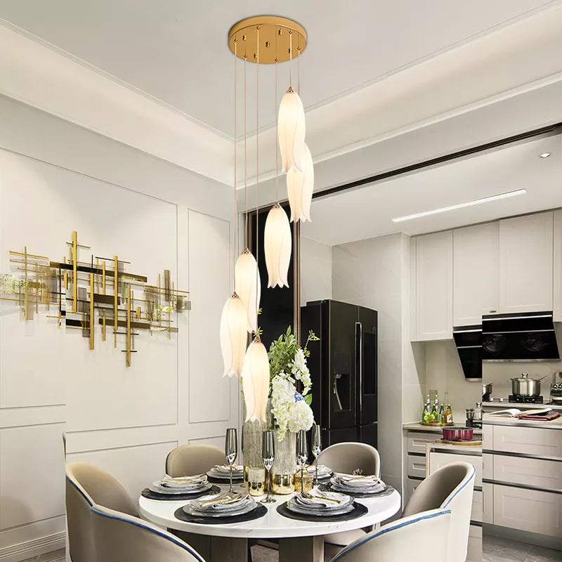 Tulip Flower Staircase Chandelier - Reflect Lighting