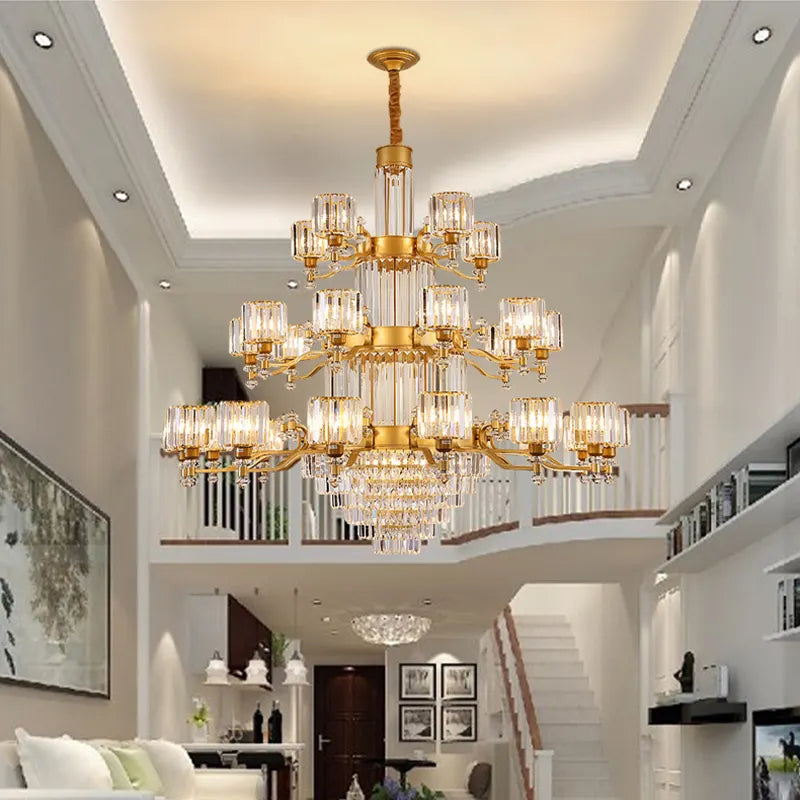Boerner Boydston Gold/Black Crystal Chandelier - Reflect Lighting