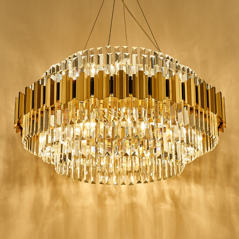 Sphere Gold Crystal Chandeliers-Round/Rectangle - Reflect Lighting