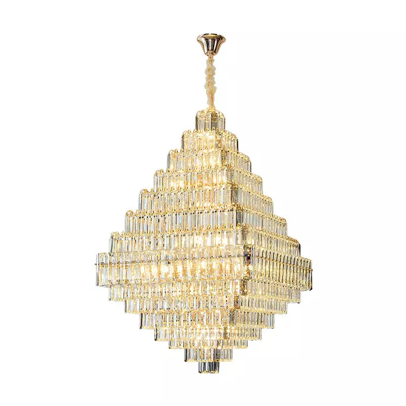 Kacey Odwyer Gold Crystal Chandelier- Smokey Grey / Cognac - Reflect Lighting