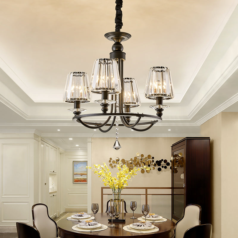 Black Zellers Crystal Shaded Chandelier - Reflect Lighting