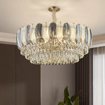 Radiara Feather Crystal Gold Chandelier