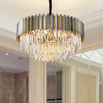 Msambamba Grey & Gold Crystal Chandelier-Round/Rectangle - Reflect Lighting