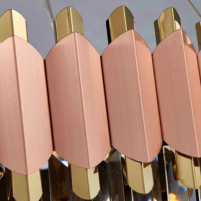 Rose Gold Crystal Chandeliers-Round/Rectangle - Reflect Lighting