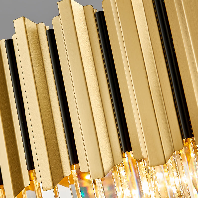 Pyrite Gold Crystal Chandelier -Round/Rectangle - Reflect Lighting