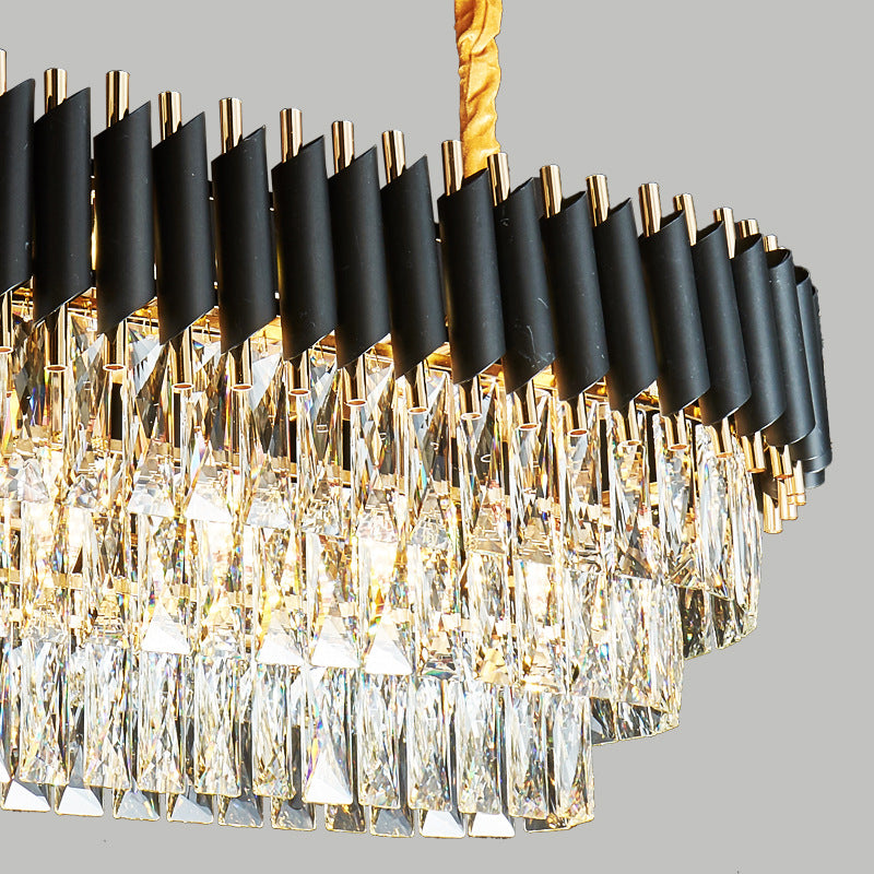 Rectangular Black Crystal Chandelier - Reflect Lighting