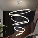 Marble Pattern Stick Splashback Rings Chandelier - Reflect Lighting
