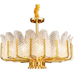 Frozen Leaf Flower Gold Crystal Chandelier - Reflect Lighting