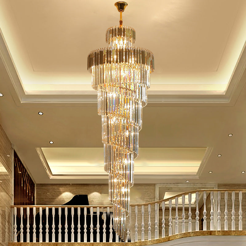 Lokuko Gold Large Crystal Chandeliers - Reflect Lighting