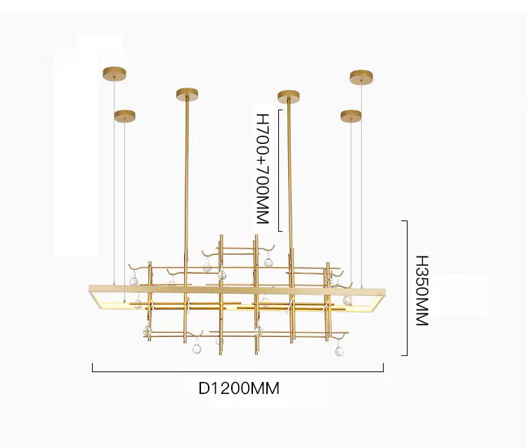 Sherburne Abdera Gold Chandelier - Reflect Lighting