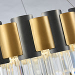 LurLine Gold & Grey Crystal Chandelier-Round/Rectangle - Reflect Lighting