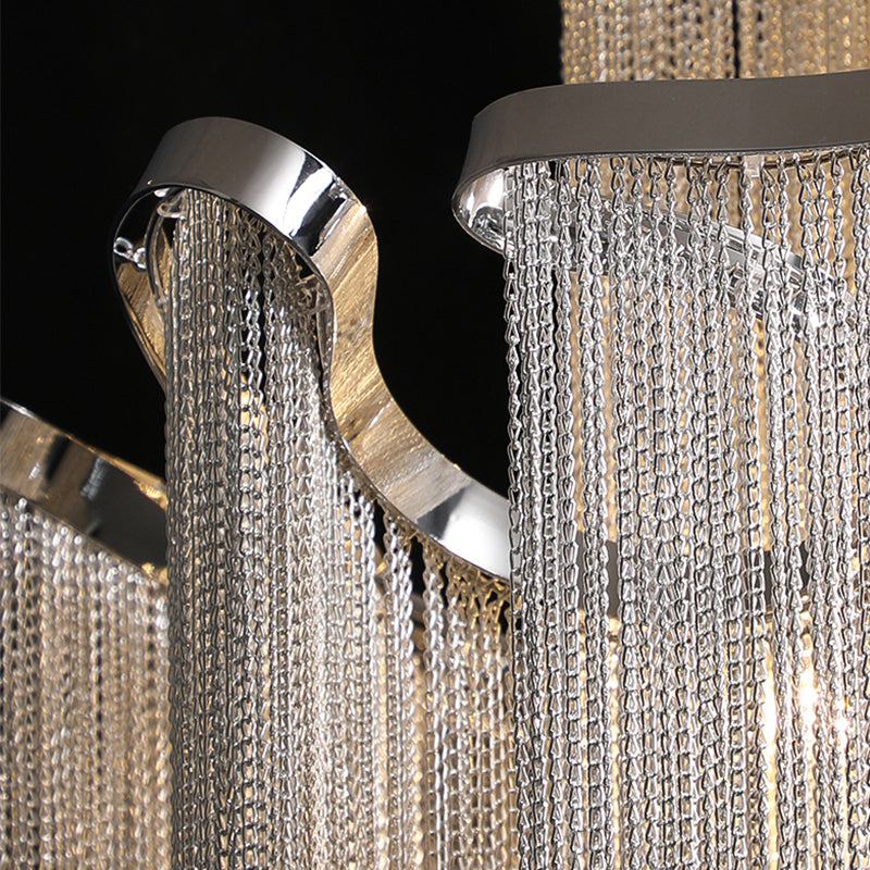 Iron Large Long Metal Chandelier-Gold/Chrome - Reflect Lighting