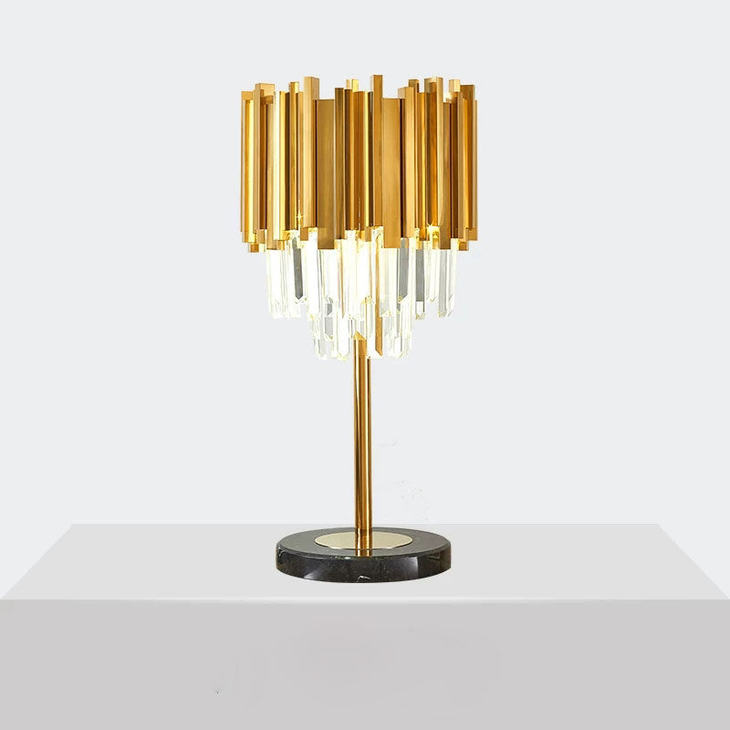 Crystal Steel Gold Table Lamp - Reflect Lighting