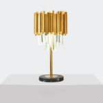 Crystal Steel Gold Table Lamp - Reflect Lighting