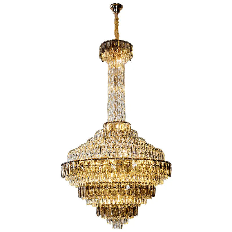 Atticus Xan Crystal Chandelier- Smokey Grey/ Amber/ Colourful Shell - Reflect Lighting