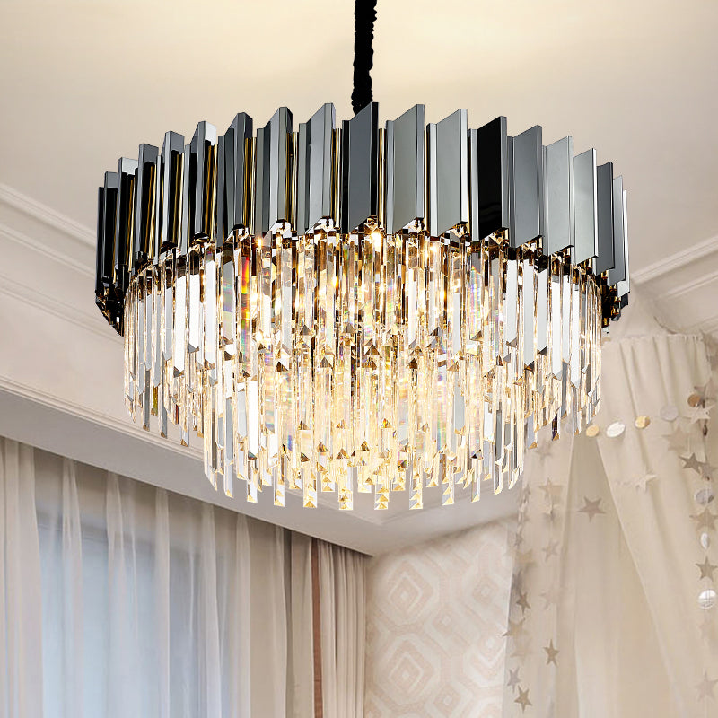 Pyrite Grey Crystal Chandelier -Round/Rectangle - Reflect Lighting