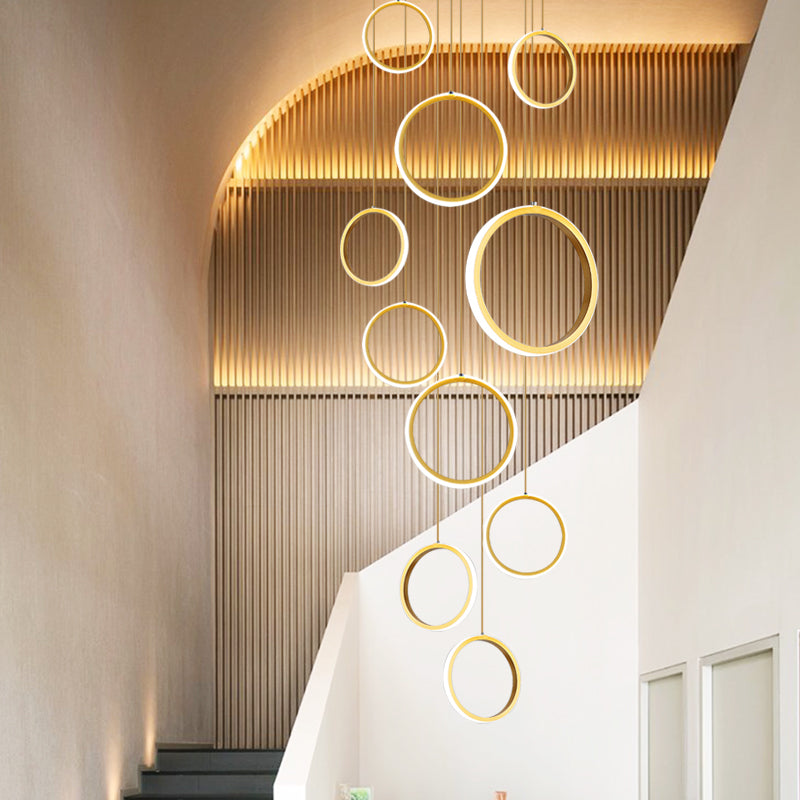 Orozco Gold Staircase Chandelier - Reflect Lighting