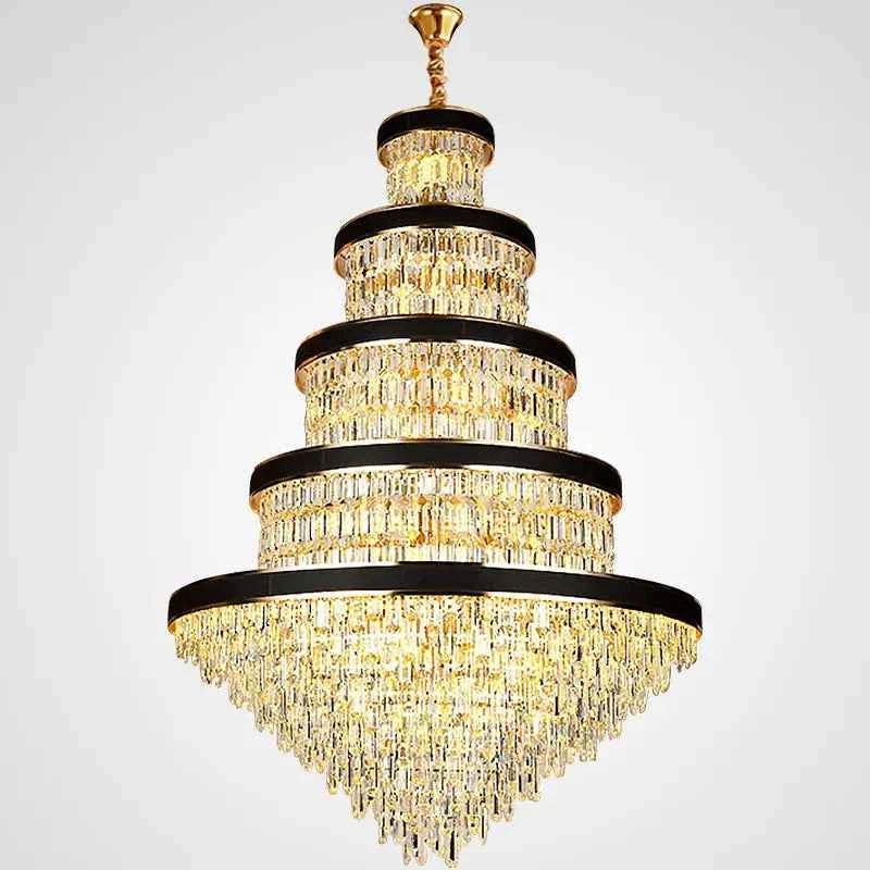 Odelia Grullon Leather Crystal Golden Chandelier
