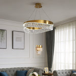 Gold Crystal Tassel LED Chandelier-Round/Rectangle - Reflect Lighting