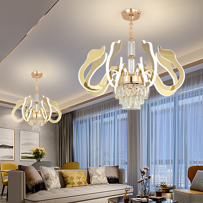 Susanna Selig Gold Mirror LED crystal Chandelier - Reflect Lighting